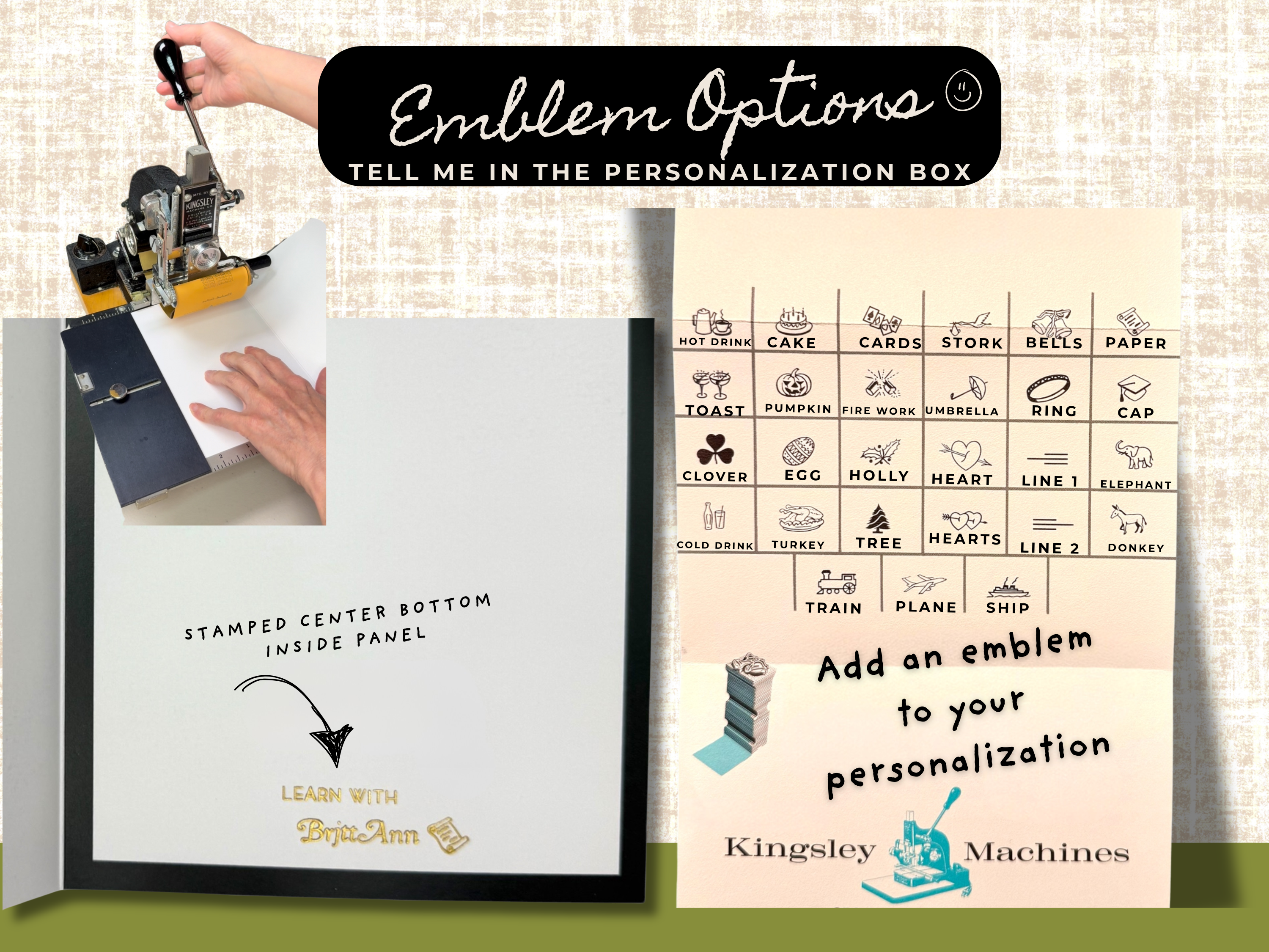 Personalized Greeting Card Set - Mix & Match 6 Foil Stamped Cards With Your Name or Phrase - Nutcracker, Muse, Emily Dickinson Collections - Custom Text - Blank Inside
