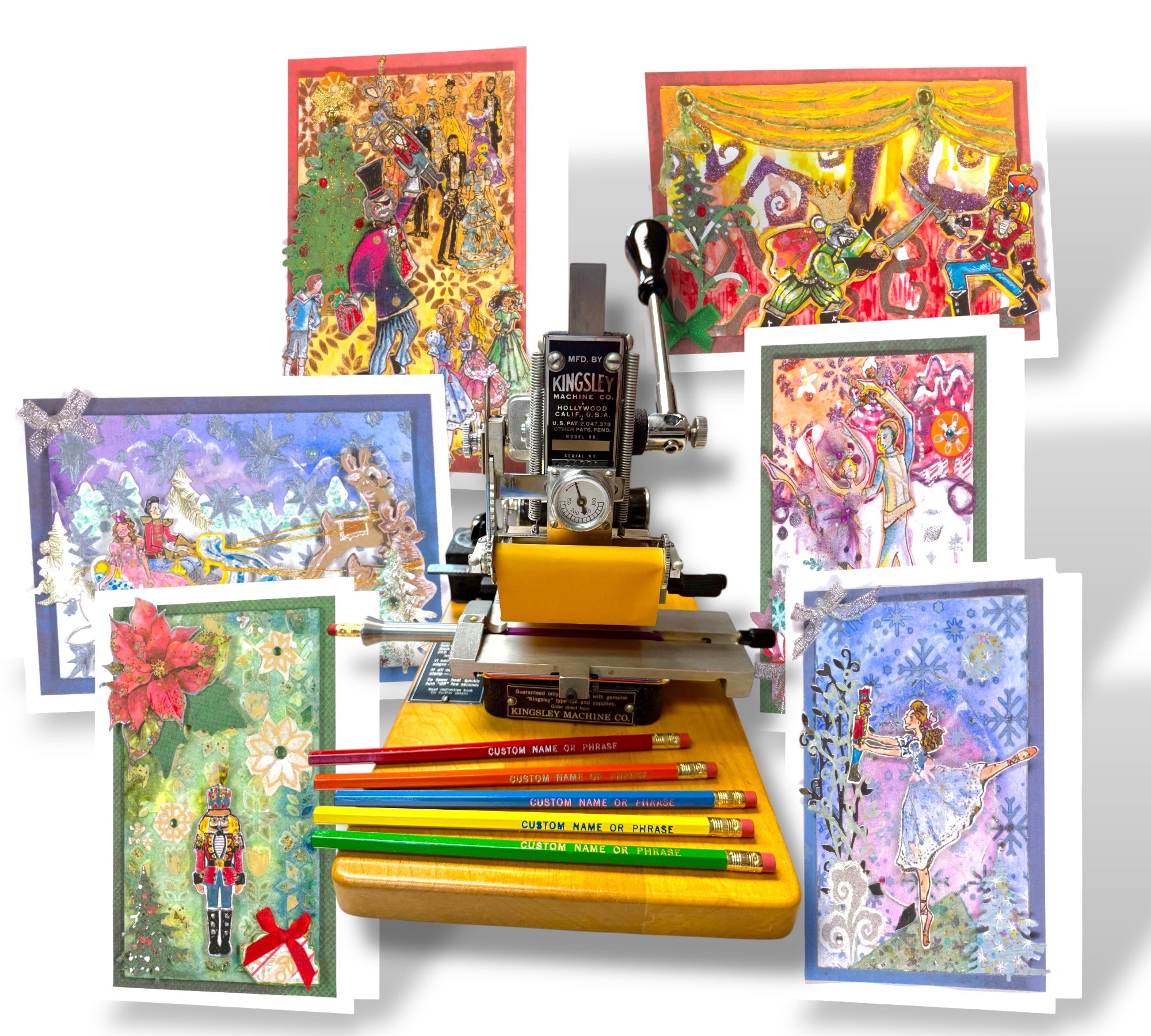 Personalized Nutcracker Greeting Cards | Hand Typeset Gold Foil Name