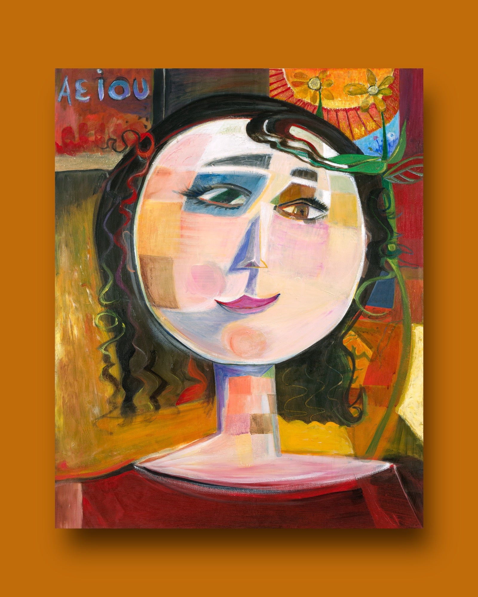 THE TEACHER - Limited Edition Giclée Art Print | Symbolic Sunflower Portrait for Book Lovers & Educators