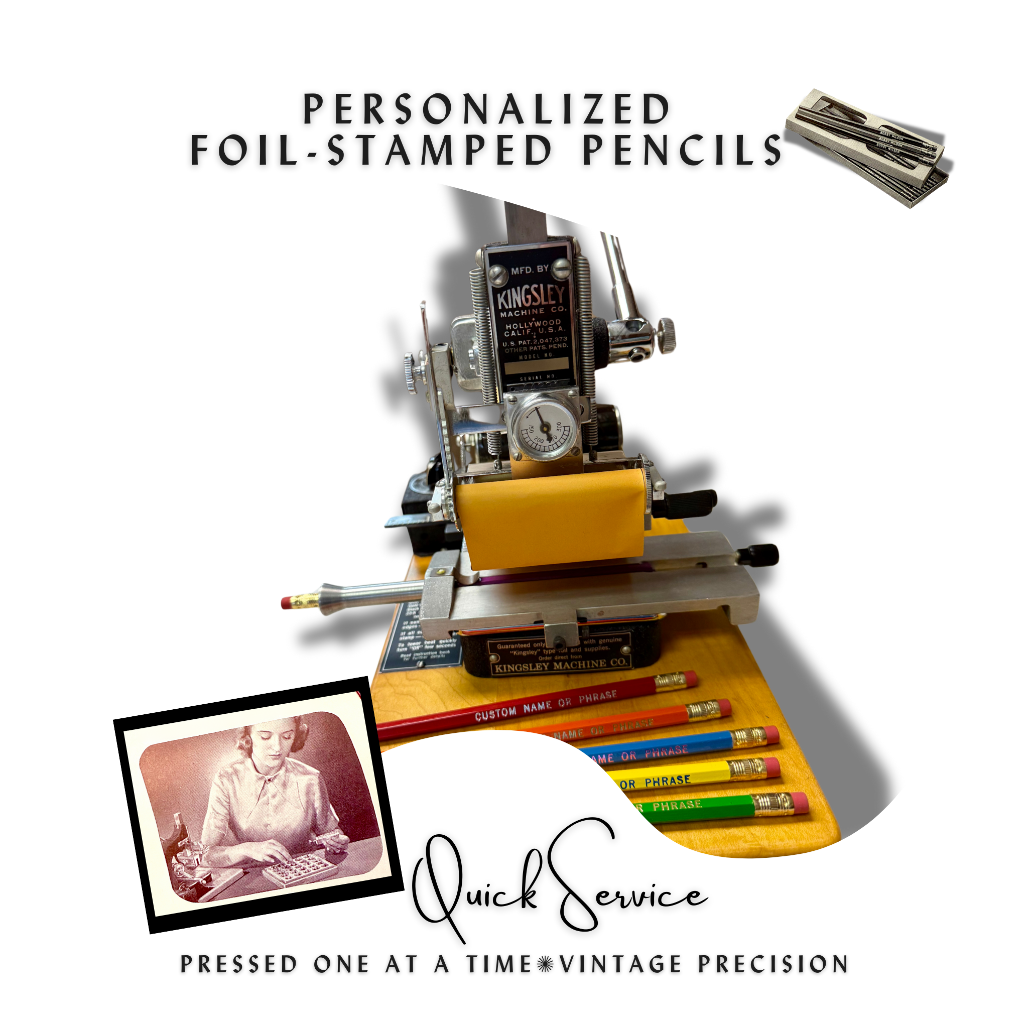 Custom Foil Stamped Pencils Deluxe Packaging Option