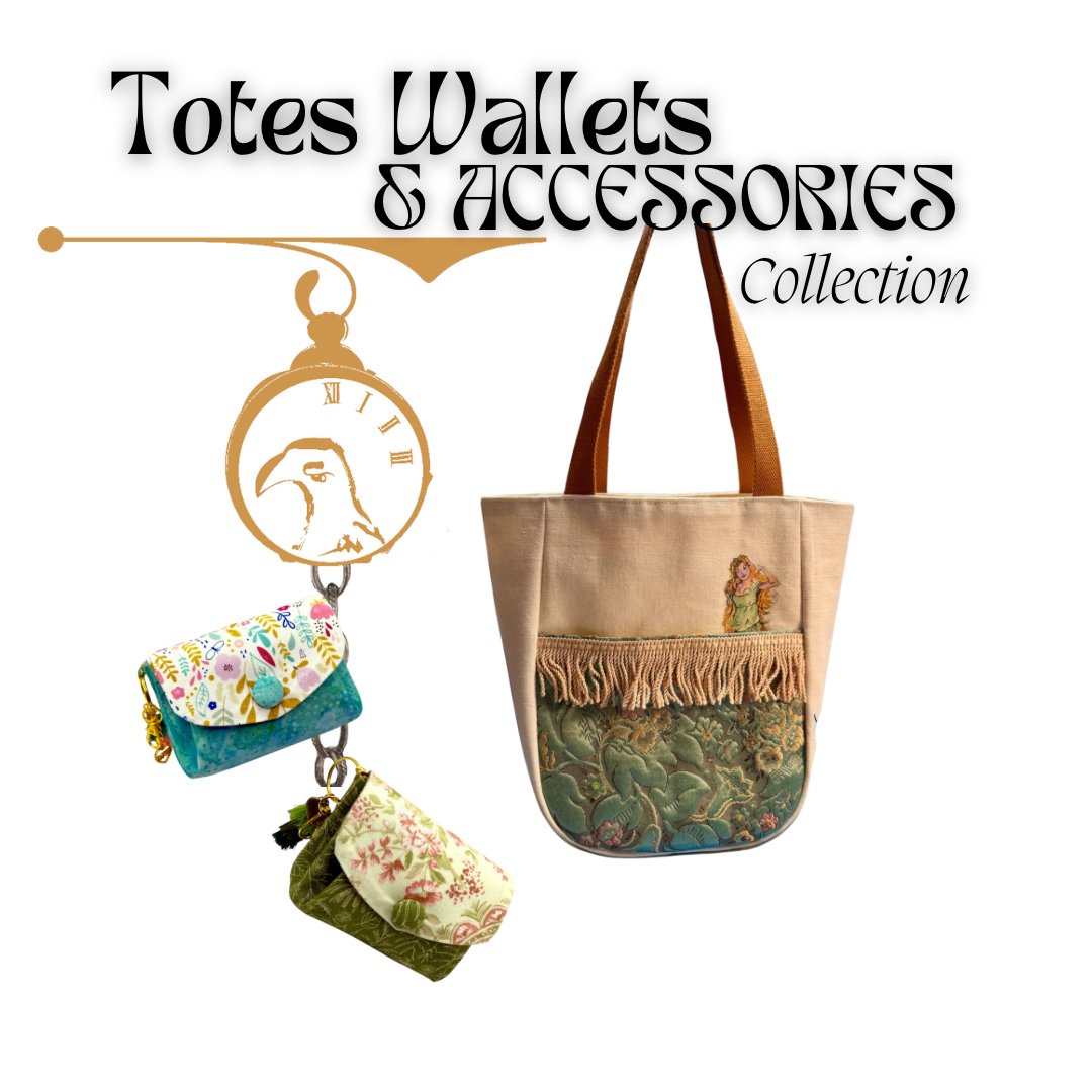 Classic Literary Tote Bag and Wallet, Handmade Totes and Wallets with Timeless Design, Bookish Accessory for Everyday Elegance