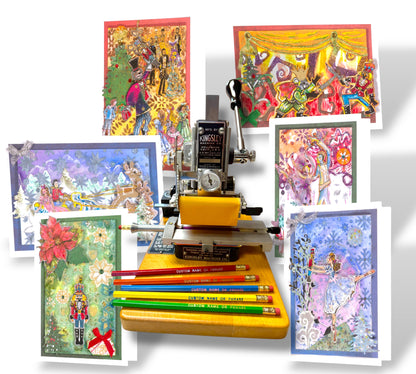 Personalized Nutcracker Greeting Cards | Hand Typeset Gold Foil Name