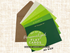 Field of Greens personalized flat notecards and envelopes – 10-piece A2 stationery set in green shades with foil stamping