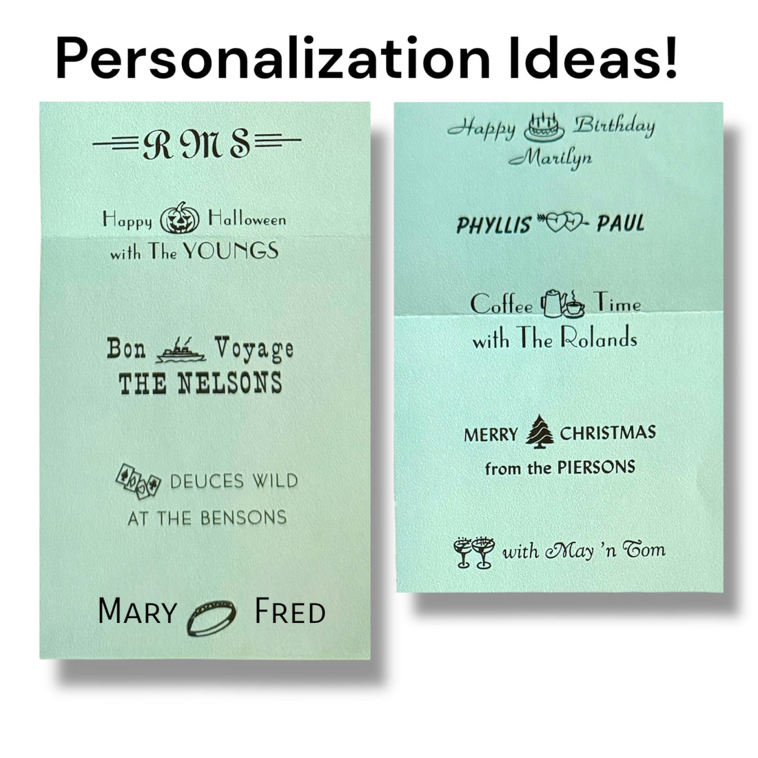 Personalized Greeting Card Set - Mix &amp; Match 6+ Foil Stamped Cards - Nutcracker, Muse, Emily Dickinson Collections - Custom Text - Blank Inside