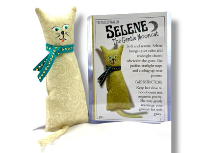 Handmade Cat Magnet Set – Plush Arti-Cats with Collector Cards – Fridge Magnets Gift for Cat Lovers – Greek Mythology Artemis Decor