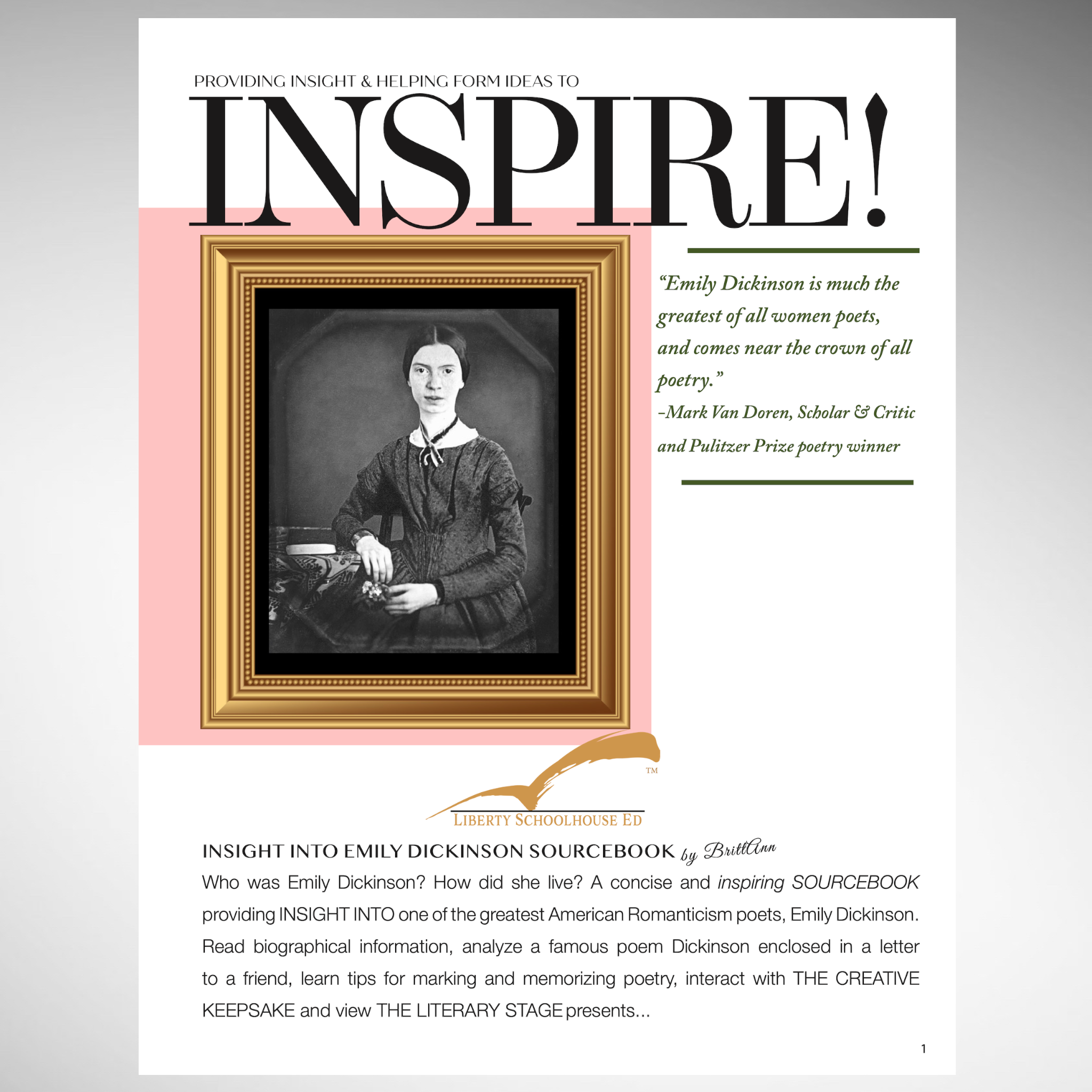 INSIGHT INTO EMILY DICKINSON© Sourcebook by BrittAnn Salerno